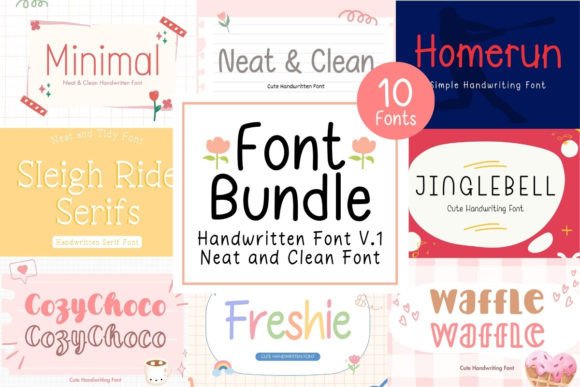 Elevate Your Designs with Neat & Clean Handwritten Font Bundle V.1